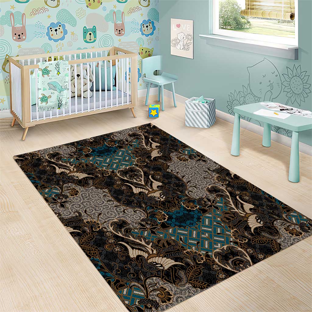 Madiba Nelson Mandela Batik Area Rug Black Indonesia Heritage LT15