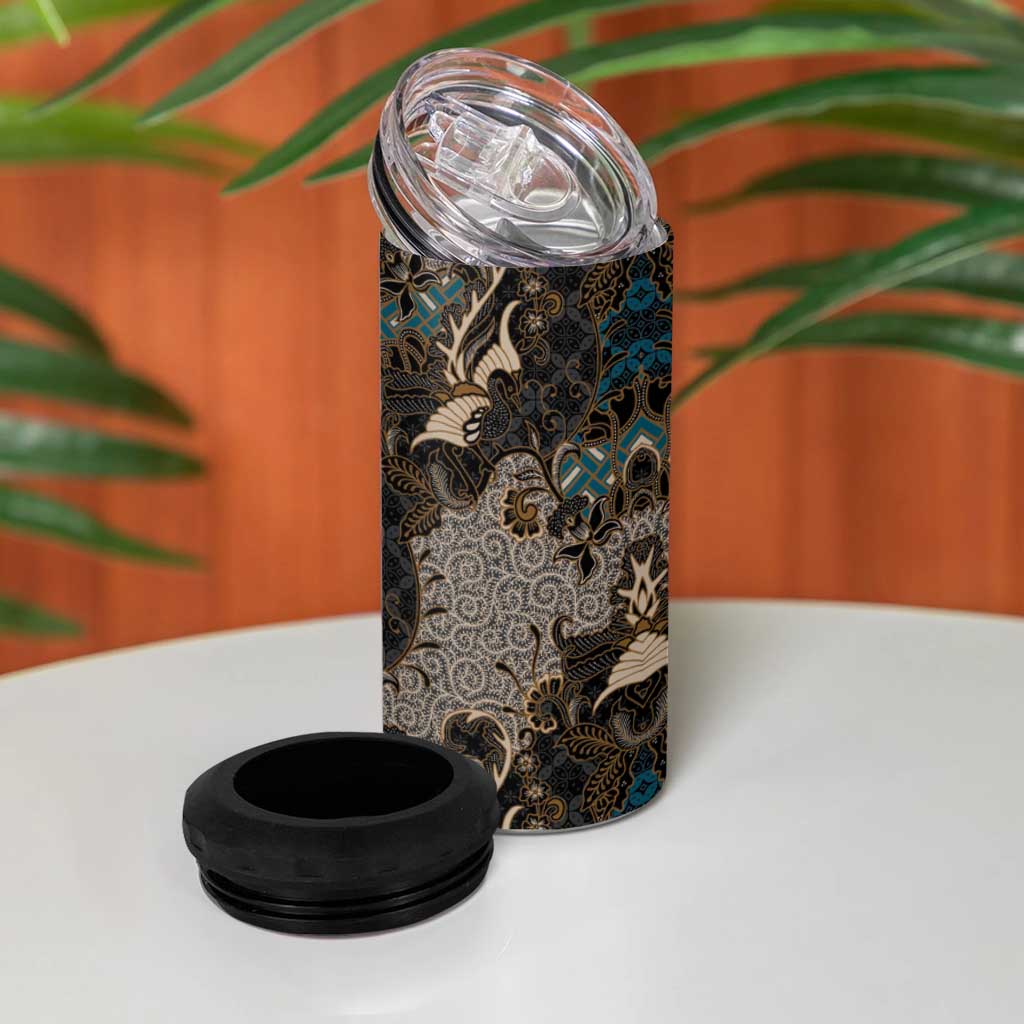 Madiba Nelson Mandela Batik 4 in 1 Can Cooler Tumbler Black Indonesia Heritage LT15