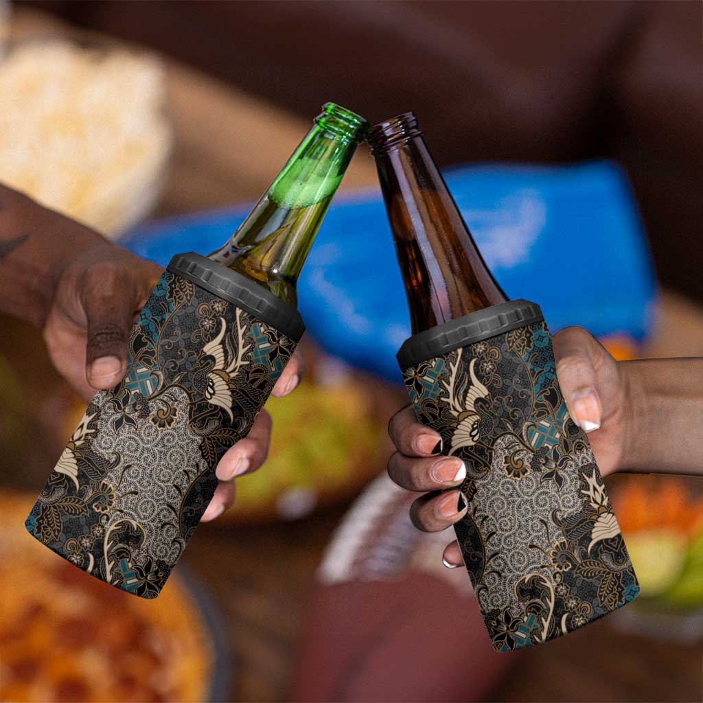 Madiba Nelson Mandela Batik 4 in 1 Can Cooler Tumbler Black Indonesia Heritage LT15
