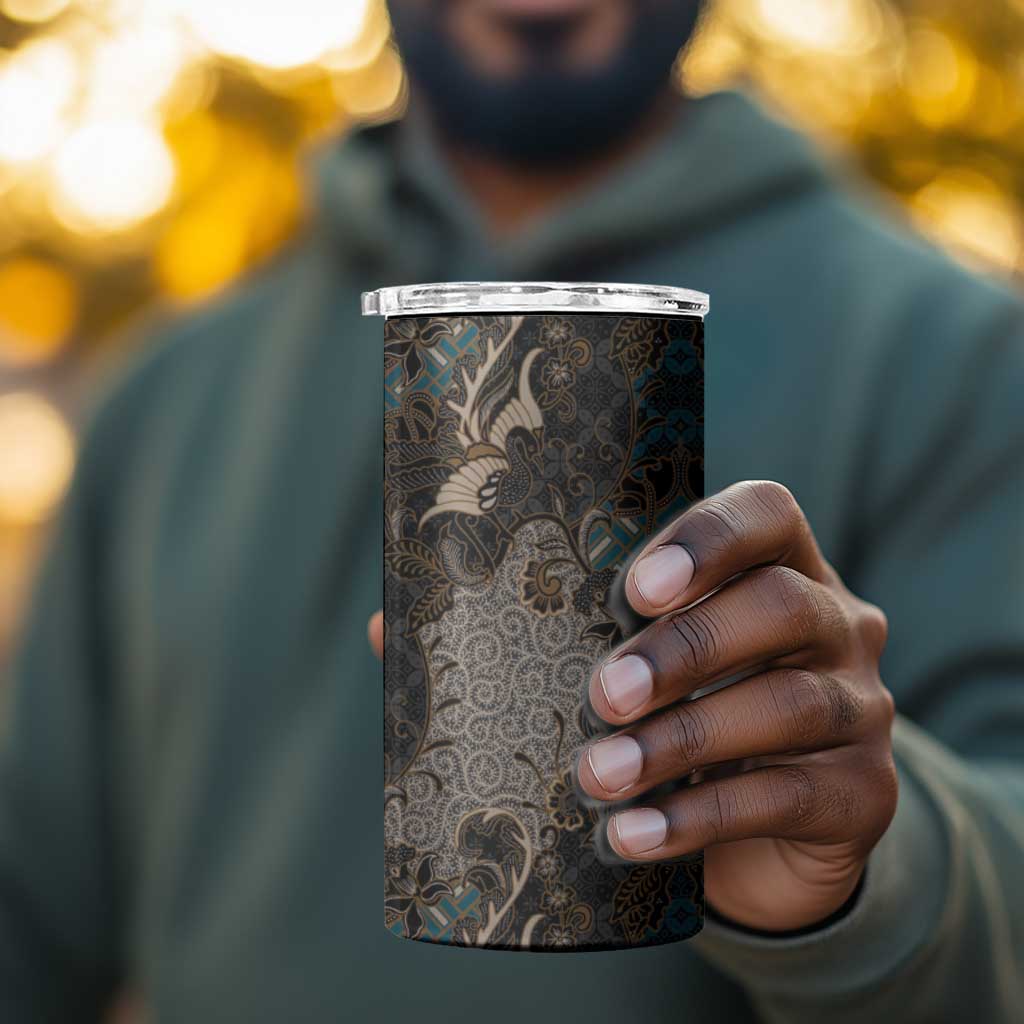Madiba Nelson Mandela Batik 4 in 1 Can Cooler Tumbler Black Indonesia Heritage LT15
