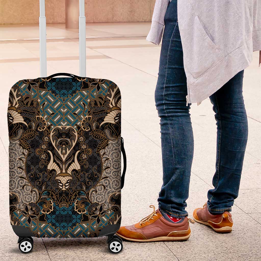Madiba Nelson Mandela Luggage Cover Indonesia Batik Black LT15