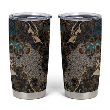 Madiba Nelson Mandela Batik Tumbler Cup Black Indonesia Heritage LT15