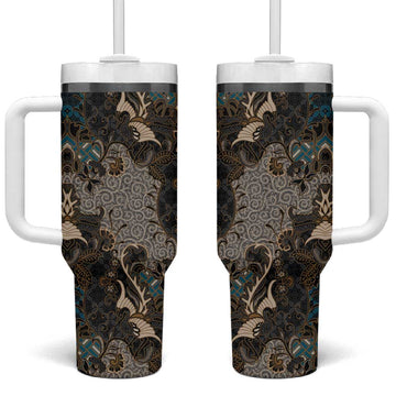 Madiba Nelson Mandela Batik Tumbler With Handle Black Indonesia Heritage LT15