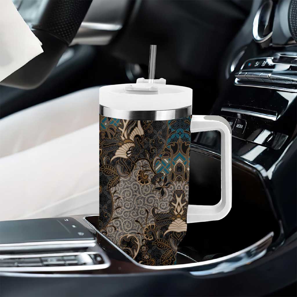 Madiba Nelson Mandela Batik Tumbler With Handle Black Indonesia Heritage LT15