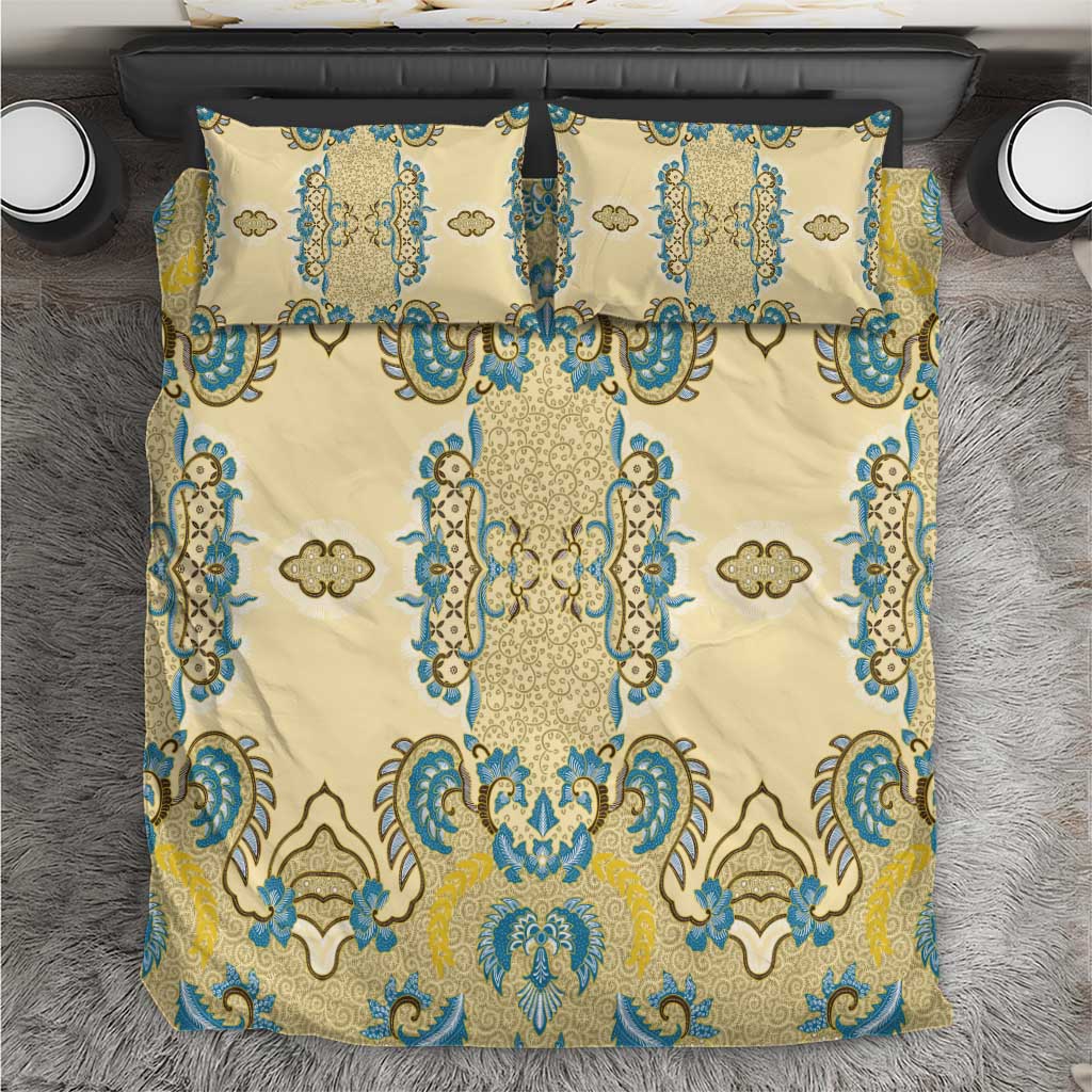 Madiba Nelson Mandela Batik Bedding Set Yellow Blue Indonesia Heritage LT15