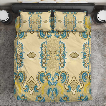 Madiba Nelson Mandela Batik Bedding Set Yellow Blue Indonesia Heritage LT15