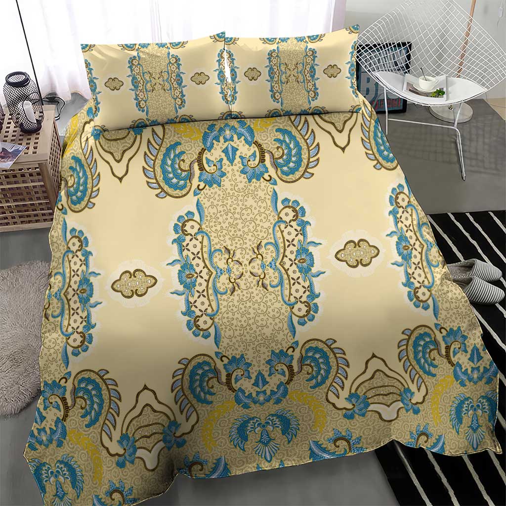 Madiba Nelson Mandela Batik Bedding Set Yellow Blue Indonesia Heritage LT15