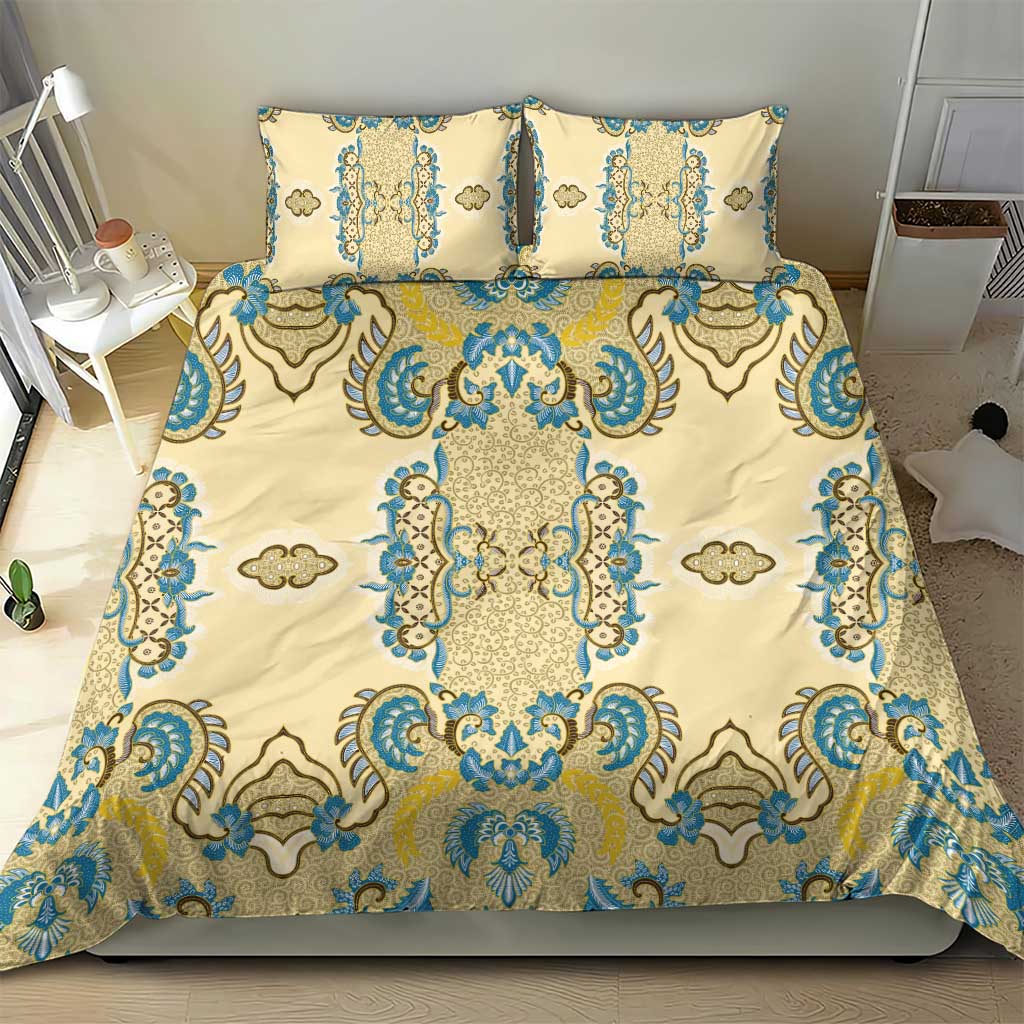 Madiba Nelson Mandela Batik Bedding Set Yellow Blue Indonesia Heritage LT15