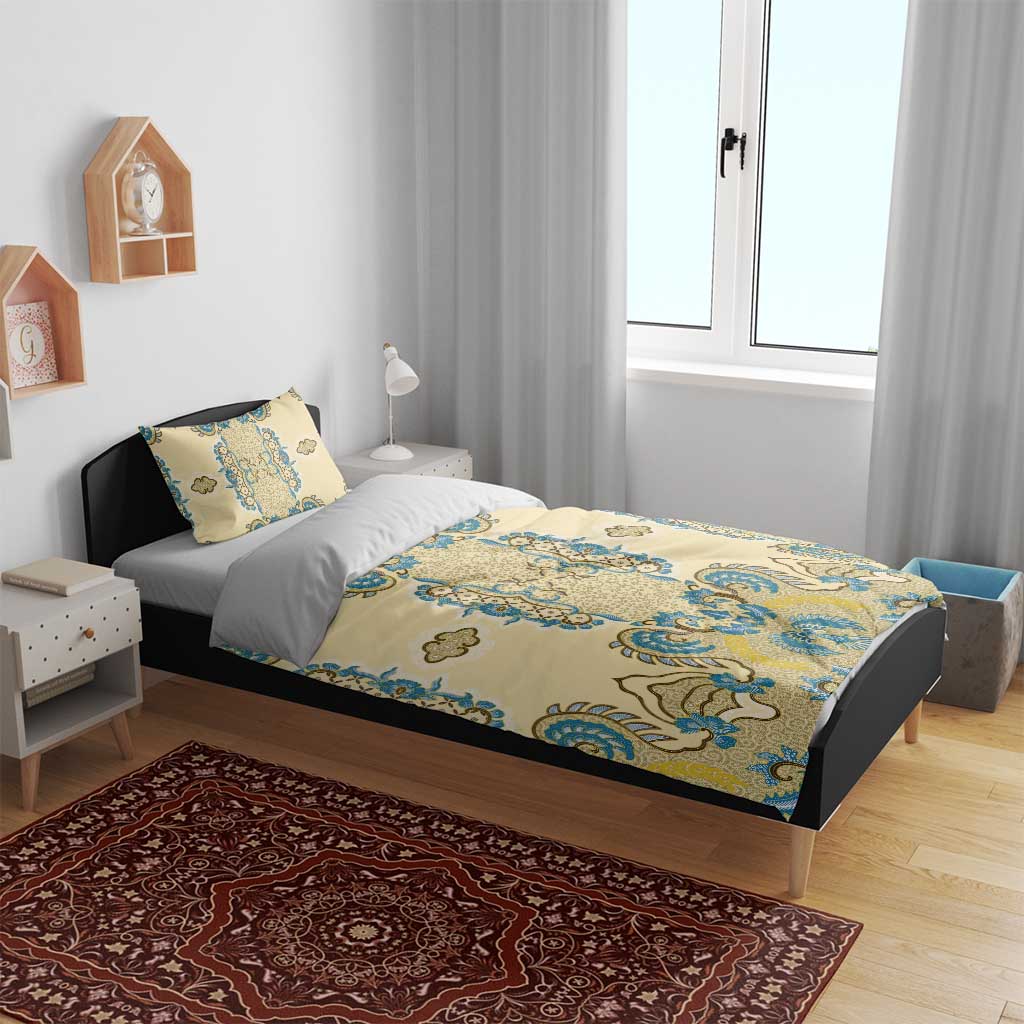 Madiba Nelson Mandela Batik Bedding Set Yellow Blue Indonesia Heritage LT15