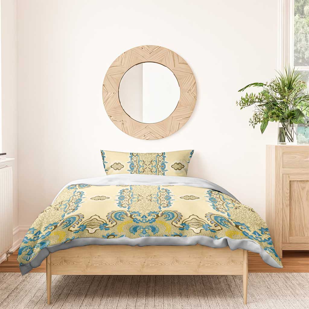 Madiba Nelson Mandela Batik Bedding Set Yellow Blue Indonesia Heritage LT15