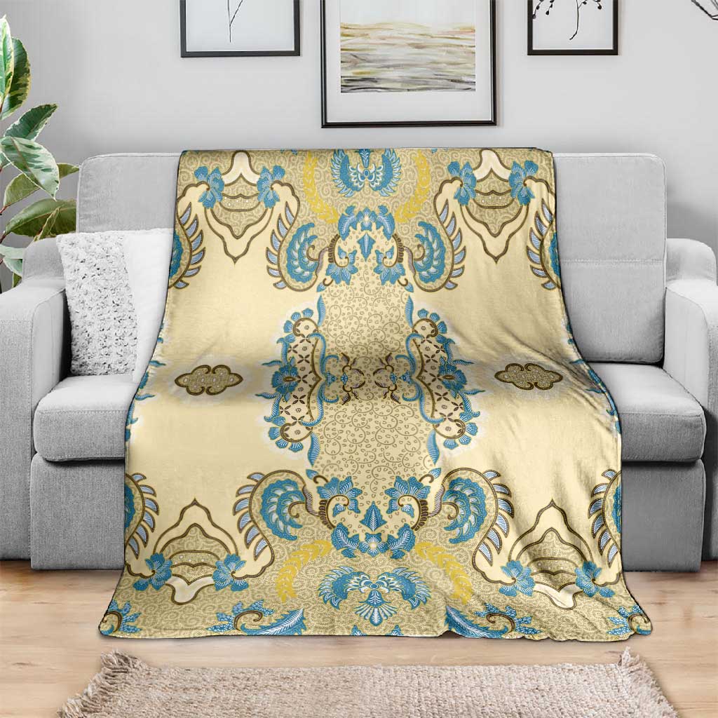 Madiba Nelson Mandela Batik Blanket Yellow Blue Indonesia Heritage LT15