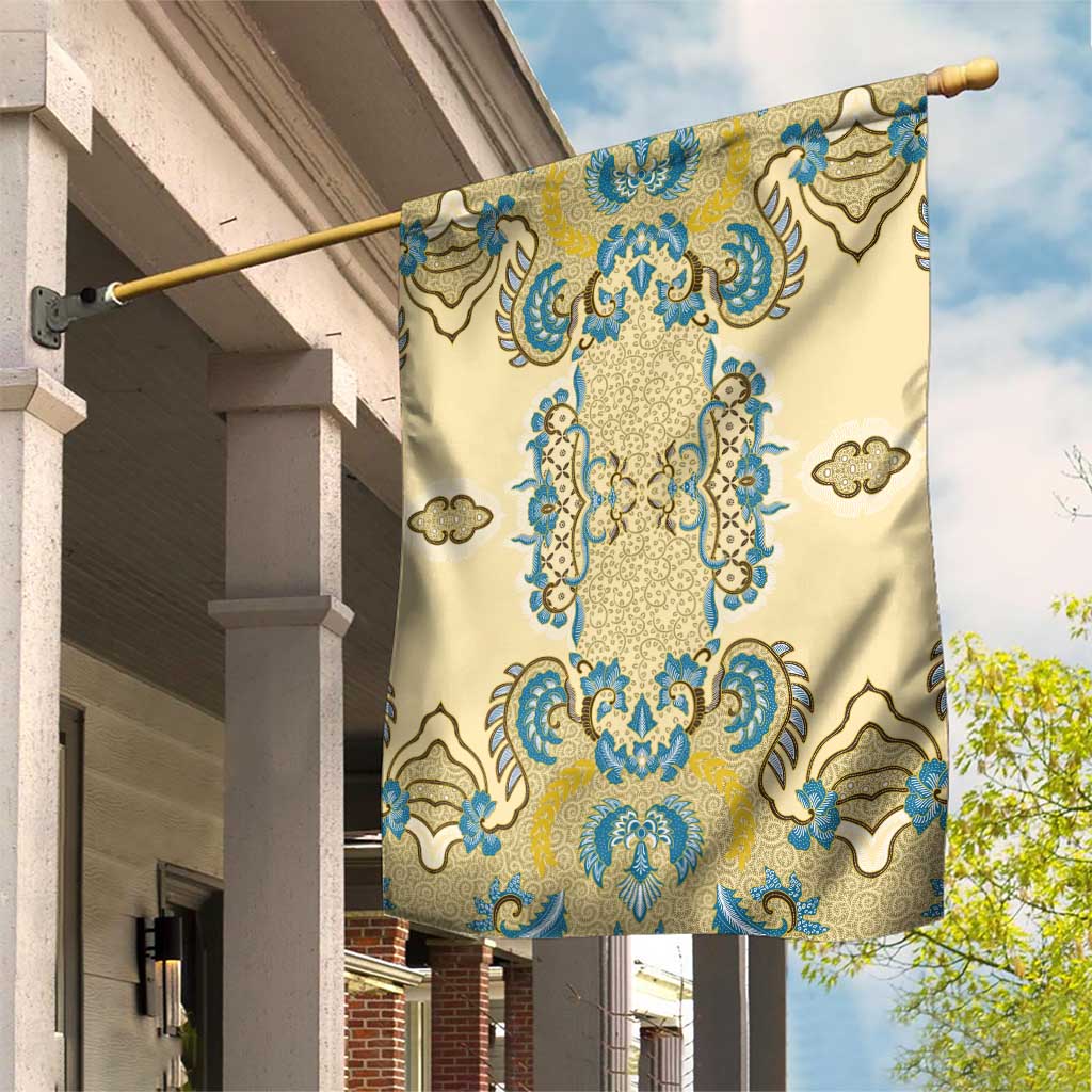 Madiba Nelson Mandela Batik Garden Flag Yellow Blue Indonesia Heritage LT15