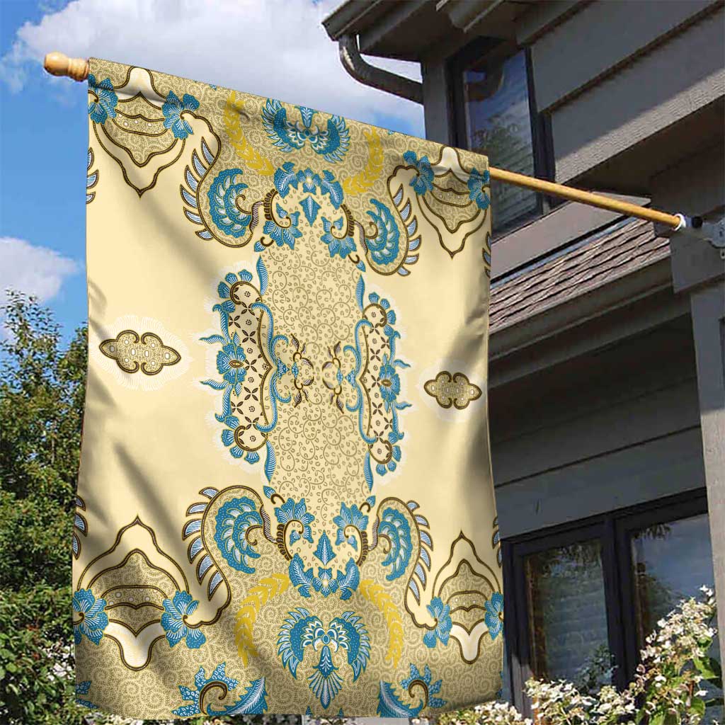 Madiba Nelson Mandela Batik Garden Flag Yellow Blue Indonesia Heritage LT15
