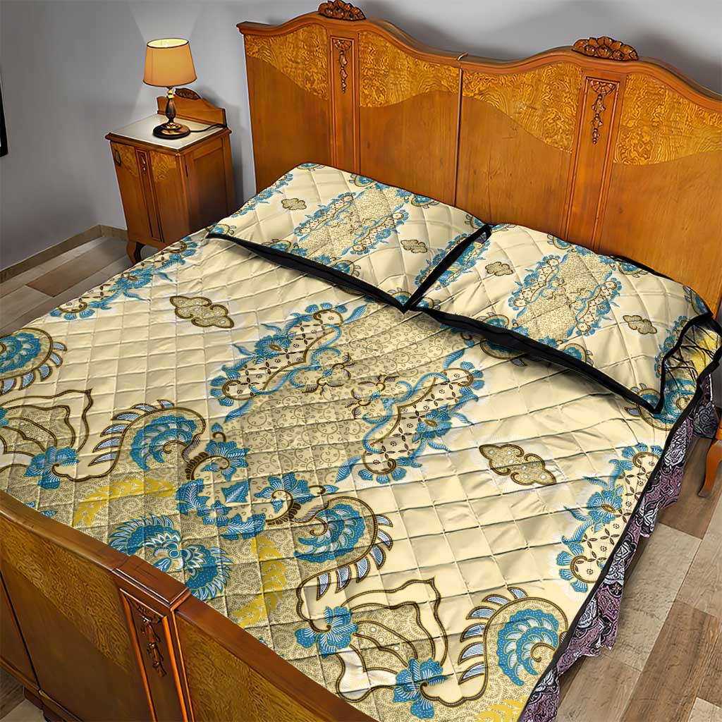 Madiba Nelson Mandela Batik Quilt Bed Set Yellow Blue Indonesia Heritage LT15