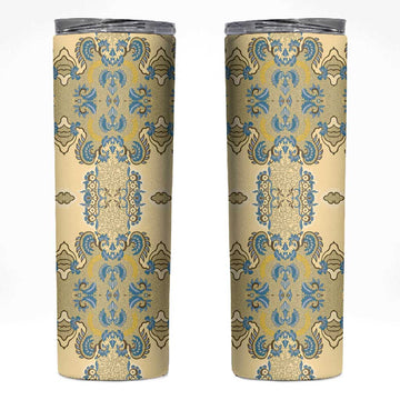 Madiba Nelson Mandela Batik Skinny Tumbler Yellow Blue Indonesia Heritage LT15