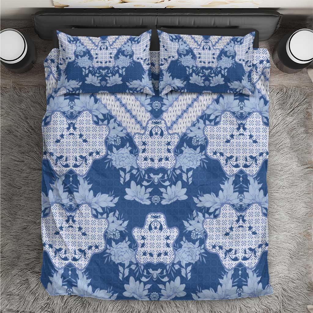 Indonesia Javanese Batik Nelson Mandela Madiba Blue Bedding Set LT15