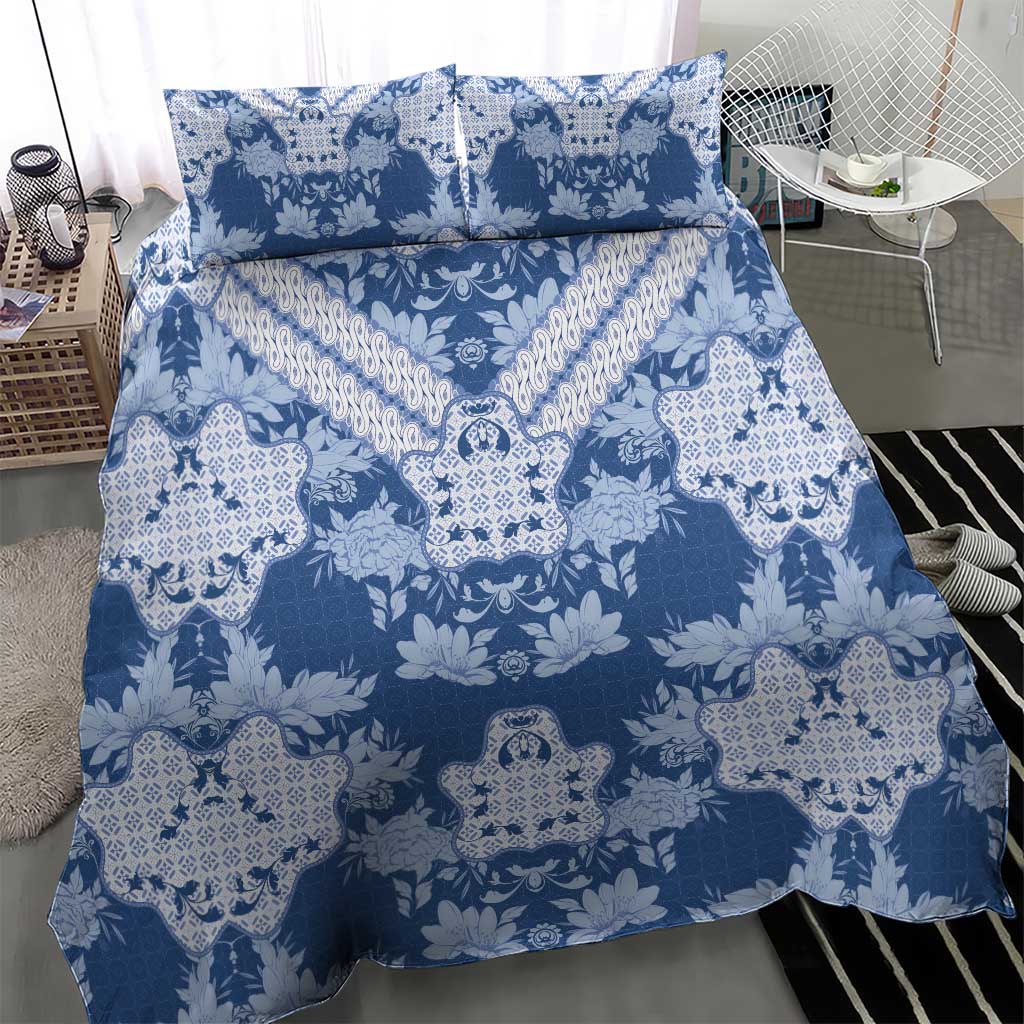 Indonesia Javanese Batik Nelson Mandela Madiba Blue Bedding Set LT15