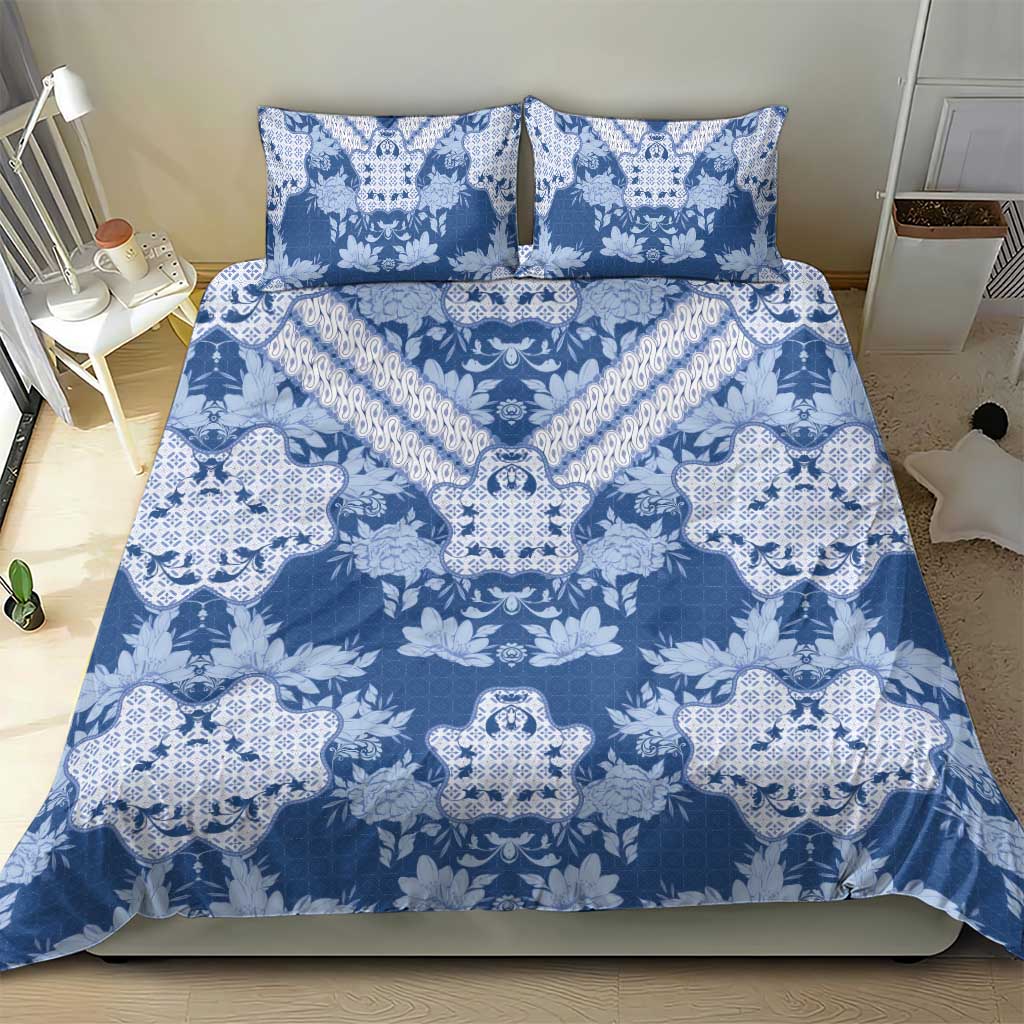 Indonesia Javanese Batik Nelson Mandela Madiba Blue Bedding Set LT15