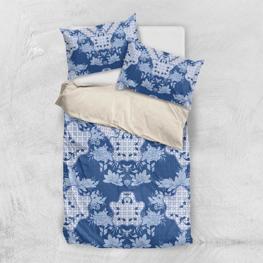 Indonesia Javanese Batik Nelson Mandela Madiba Blue Bedding Set LT15