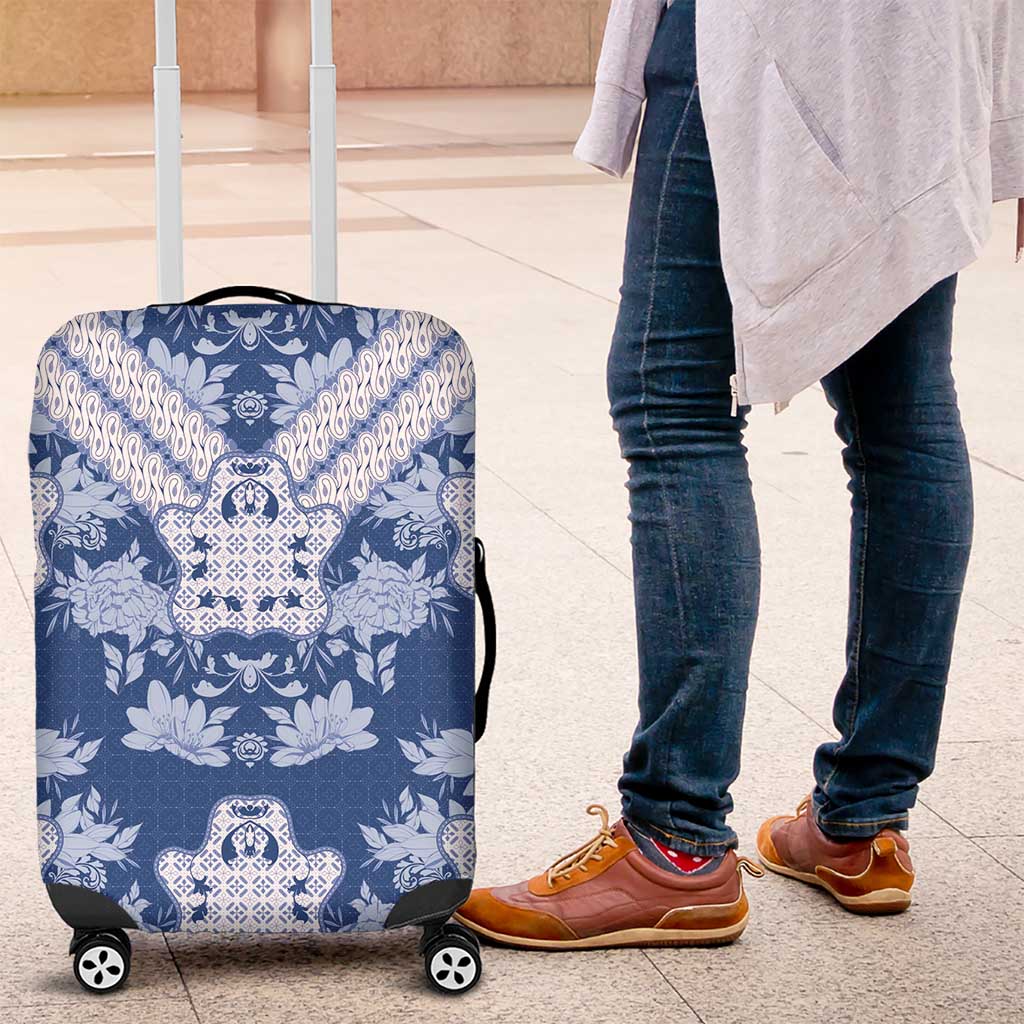 Indonesia Javanese Batik Luggage Cover Nelson Mandela Madiba Blue LT15