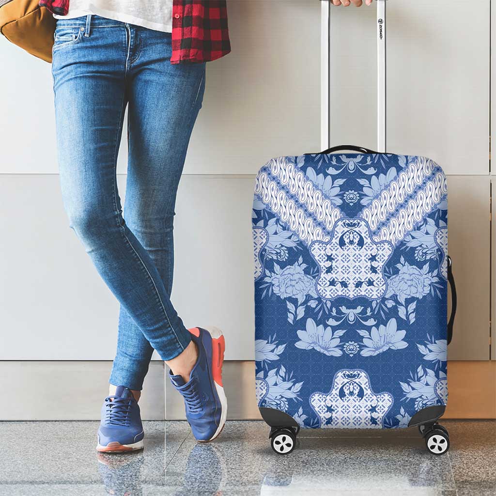 Indonesia Javanese Batik Luggage Cover Nelson Mandela Madiba Blue LT15