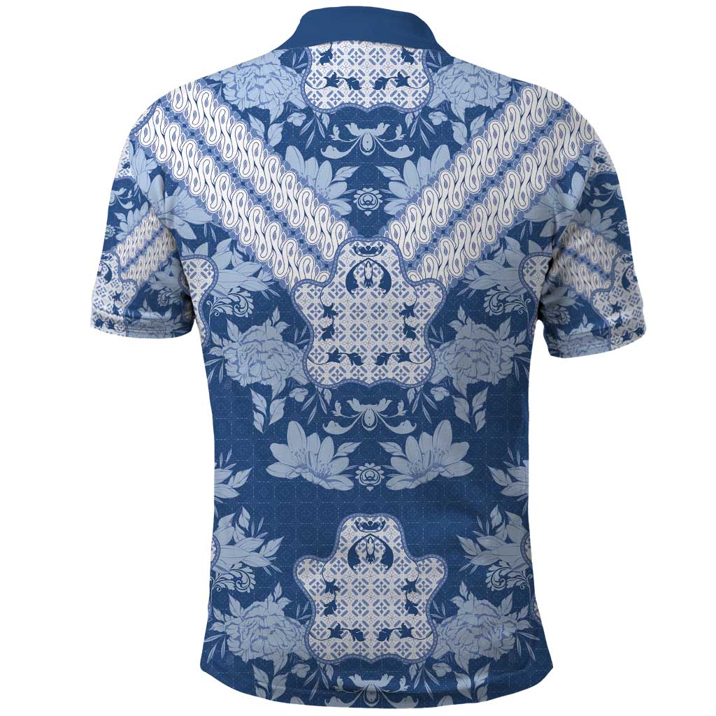 Indonesia Javanese Batik Polo Shirt Nelson Mandela Madiba Blue LT15
