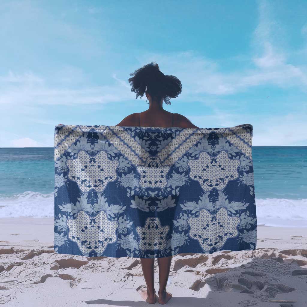Indonesia Javanese Batik Nelson Mandela Madiba Blue Sarong LT15