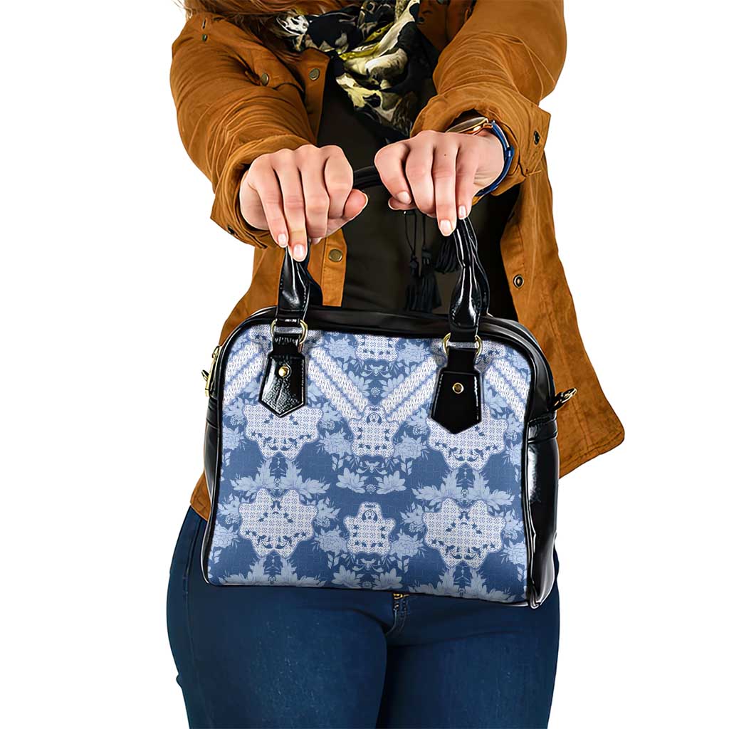 Indonesia Javanese Batik Shoulder Handbag Nelson Mandela Madiba Blue LT15