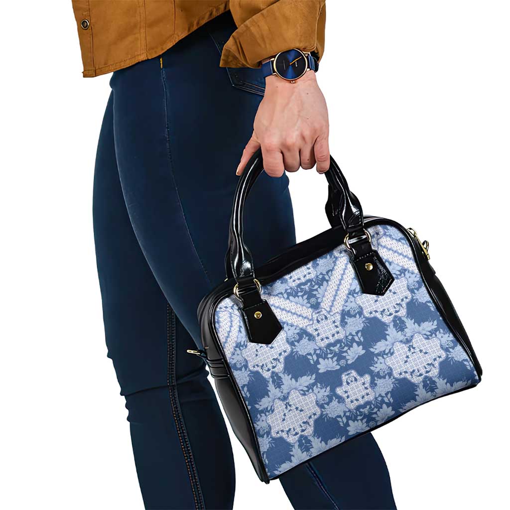 Indonesia Javanese Batik Shoulder Handbag Nelson Mandela Madiba Blue LT15