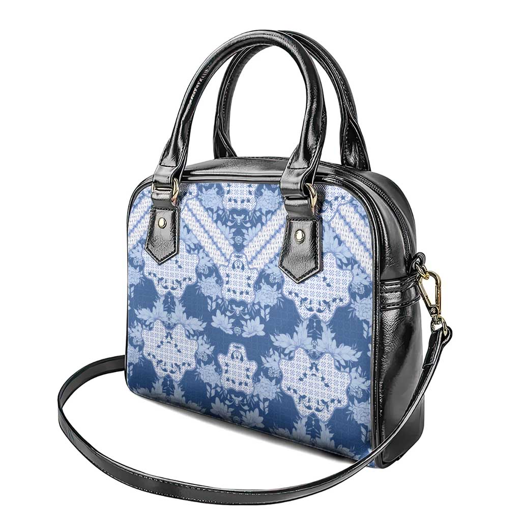 Indonesia Javanese Batik Shoulder Handbag Nelson Mandela Madiba Blue LT15