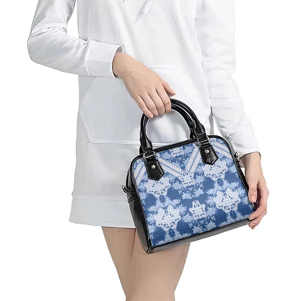 Indonesia Javanese Batik Shoulder Handbag Nelson Mandela Madiba Blue LT15