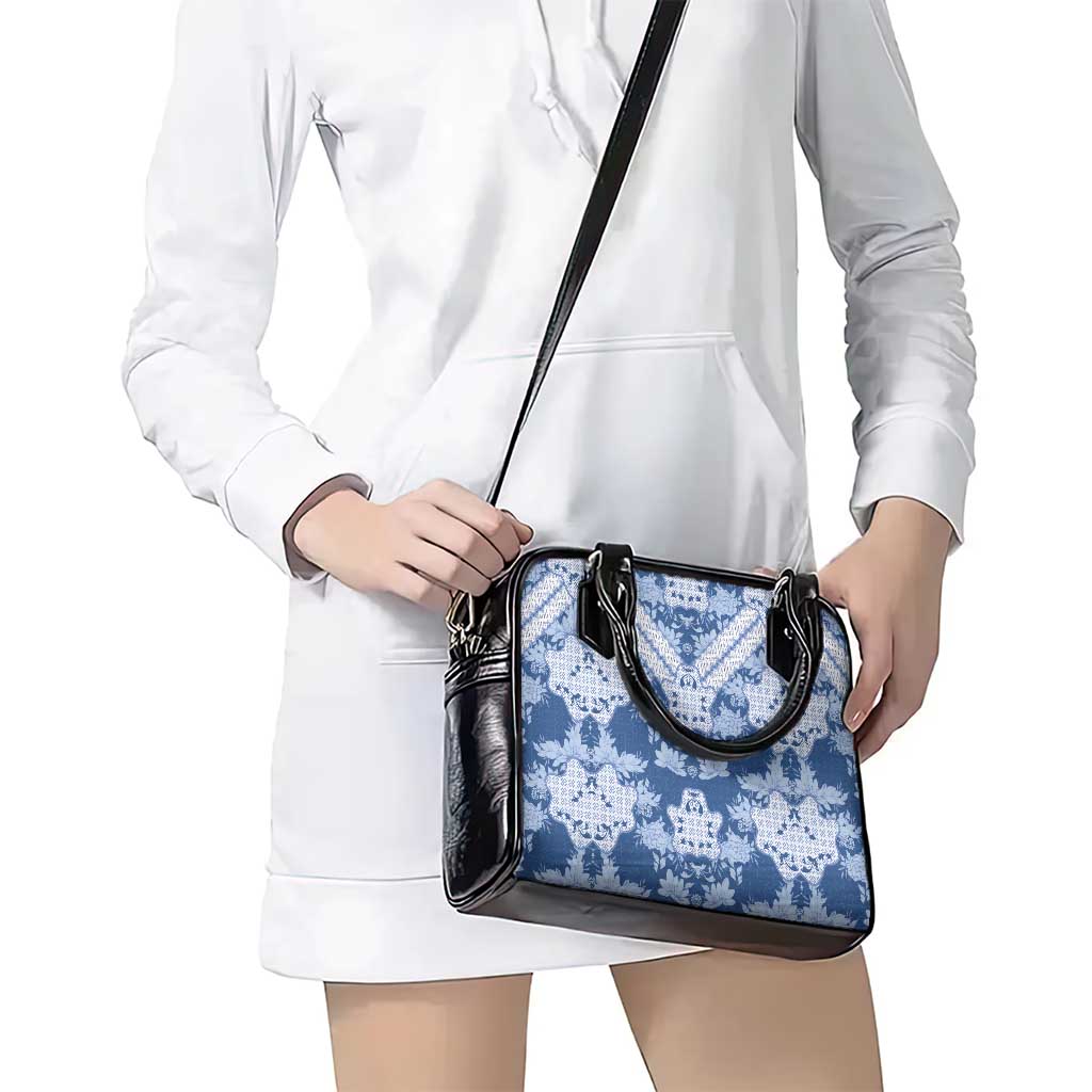 Indonesia Javanese Batik Shoulder Handbag Nelson Mandela Madiba Blue LT15