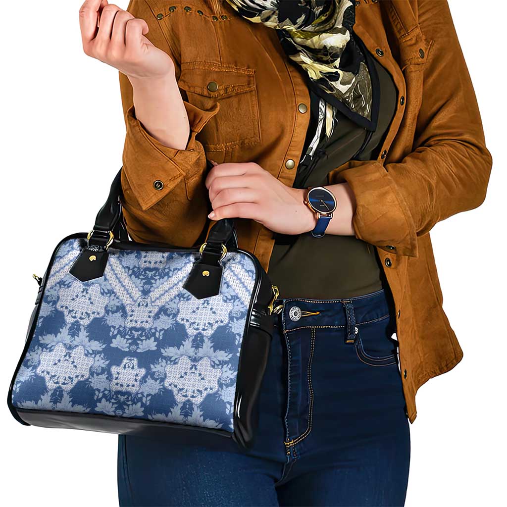 Indonesia Javanese Batik Shoulder Handbag Nelson Mandela Madiba Blue LT15