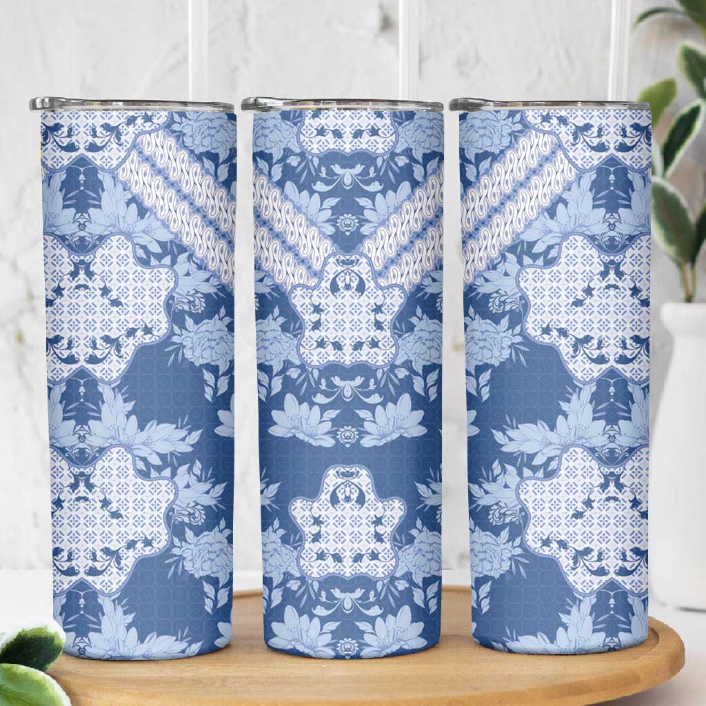 Indonesia Javanese Batik Nelson Mandela Madiba Blue Skinny Tumbler LT15
