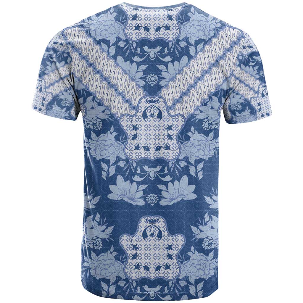 Indonesia Javanese Batik Nelson Mandela Madiba Blue T shirt LT15