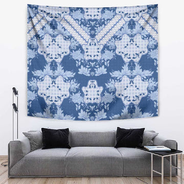 Indonesia Javanese Batik Nelson Mandela Madiba Blue Tapestry LT15