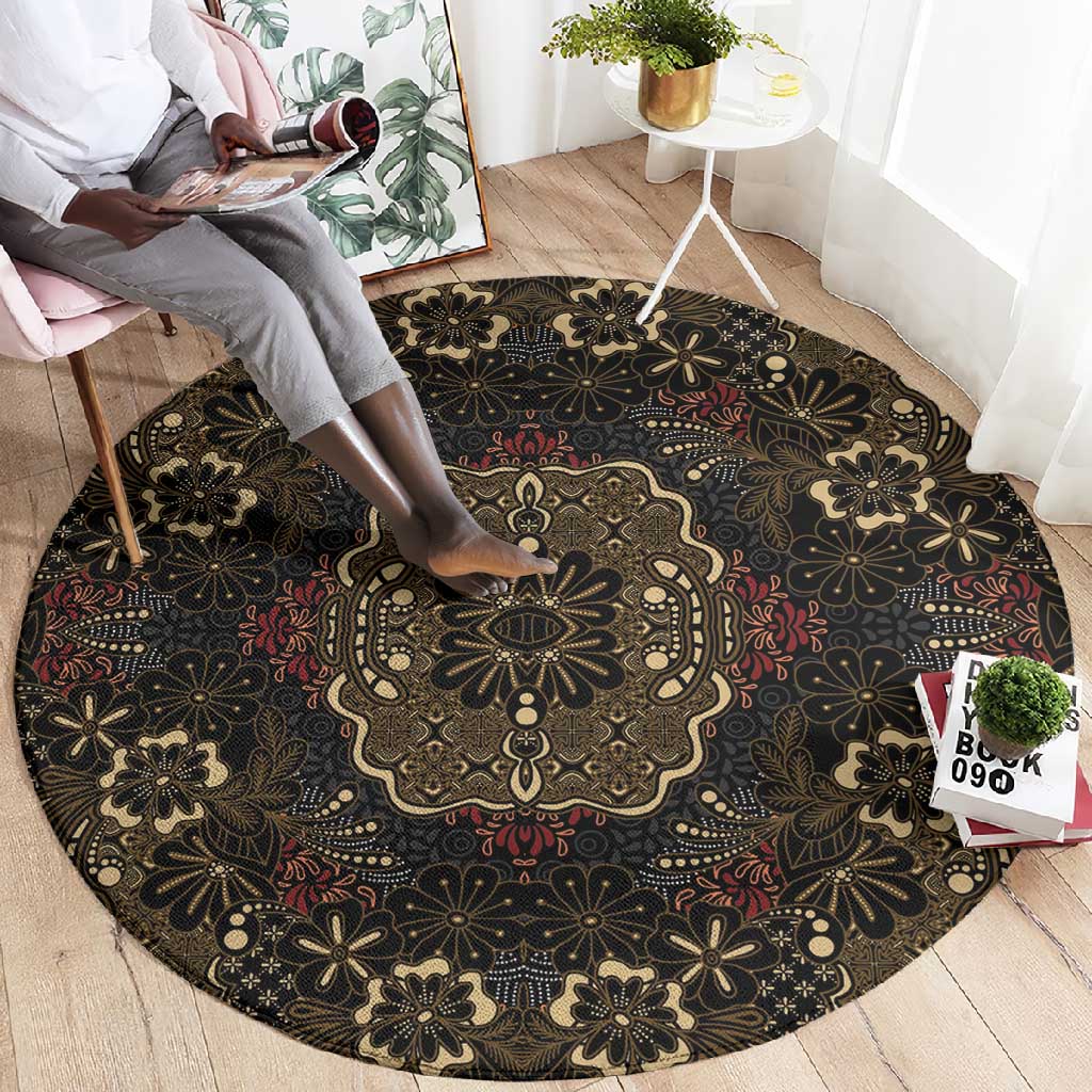 Indonesia Javanese Batik Nelson Mandela Madiba Vintage Style Round Carpet LT15