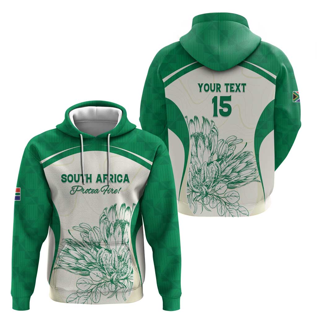 Custom South Africa Cricket Hoodie Protea Fire LT15