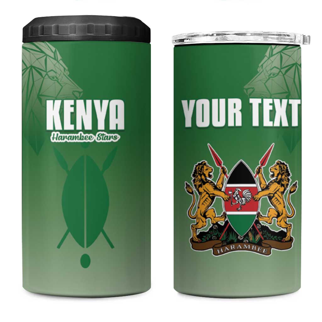 Custom Kenya Football 4 in 1 Can Cooler Tumbler Go Harambee Stars LT15