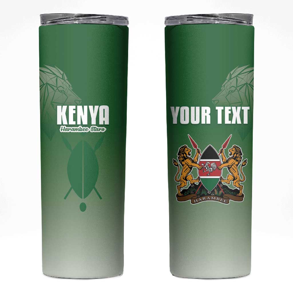 Custom Kenya Football Skinny Tumbler Go Harambee Stars LT15