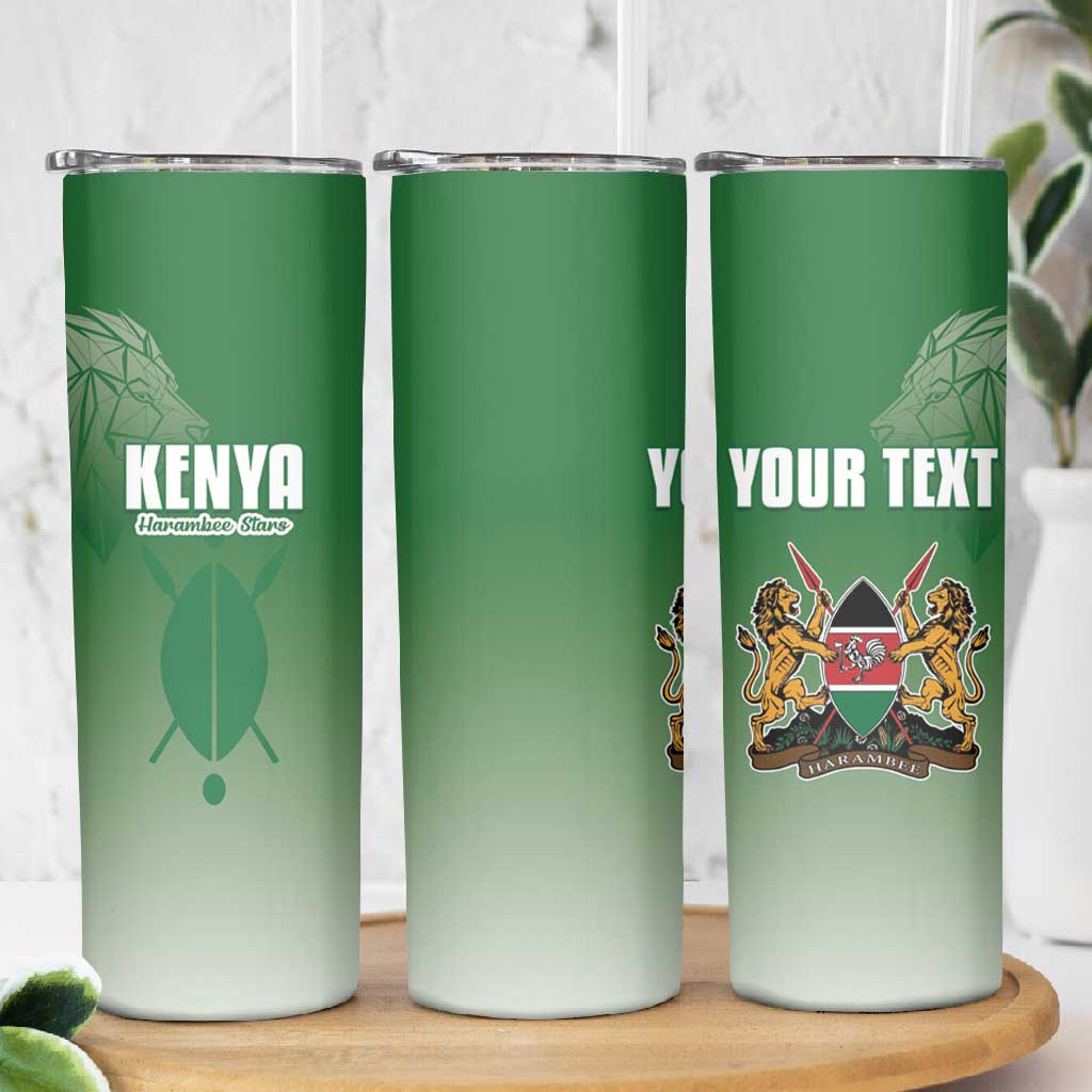 Custom Kenya Football Skinny Tumbler Go Harambee Stars LT15