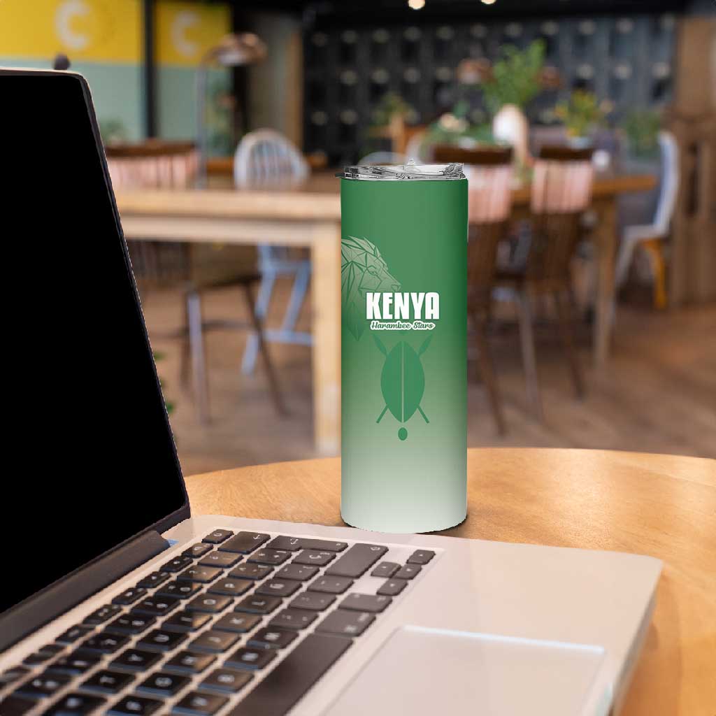 Custom Kenya Football Skinny Tumbler Go Harambee Stars LT15