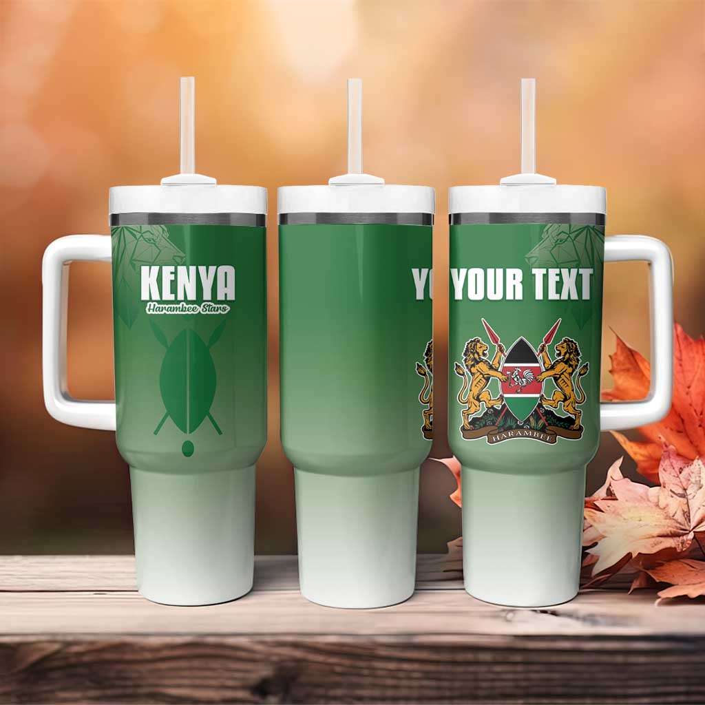 Custom Kenya Football Tumbler With Handle Go Harambee Stars LT15
