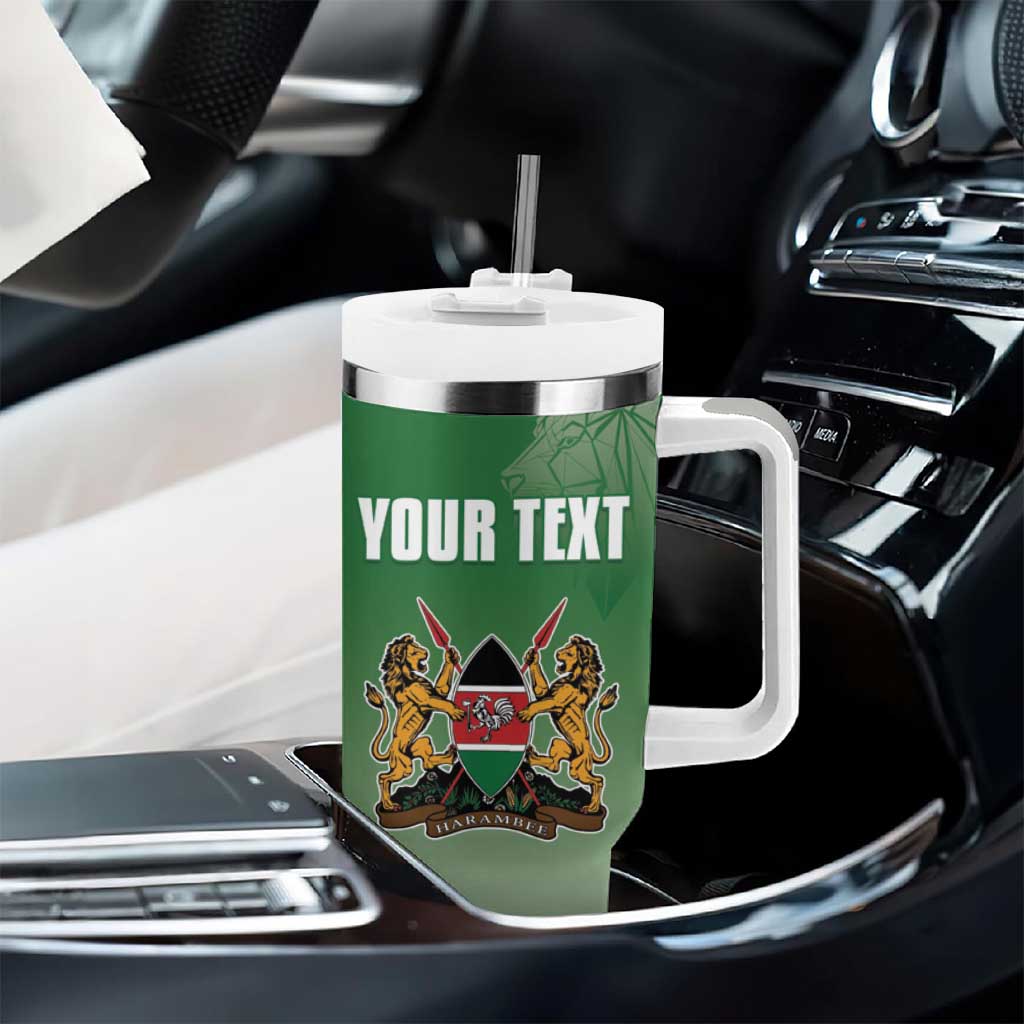 Custom Kenya Football Tumbler With Handle Go Harambee Stars LT15