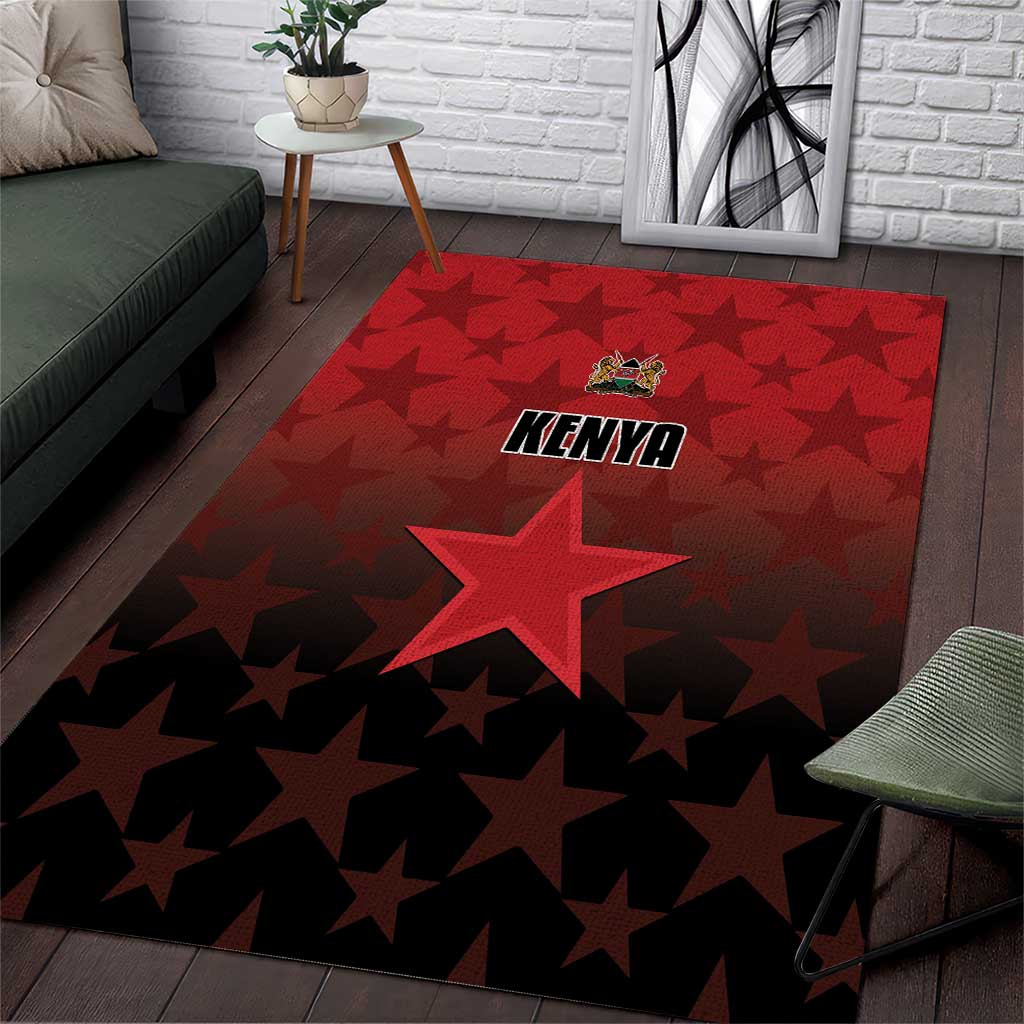 Kenya Football Area Rug Harambee Harambee Stars - Red Jersey LT15