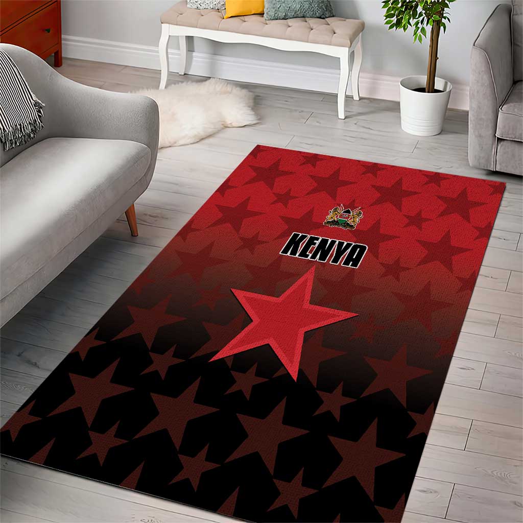 Kenya Football Area Rug Harambee Harambee Stars - Red Jersey LT15