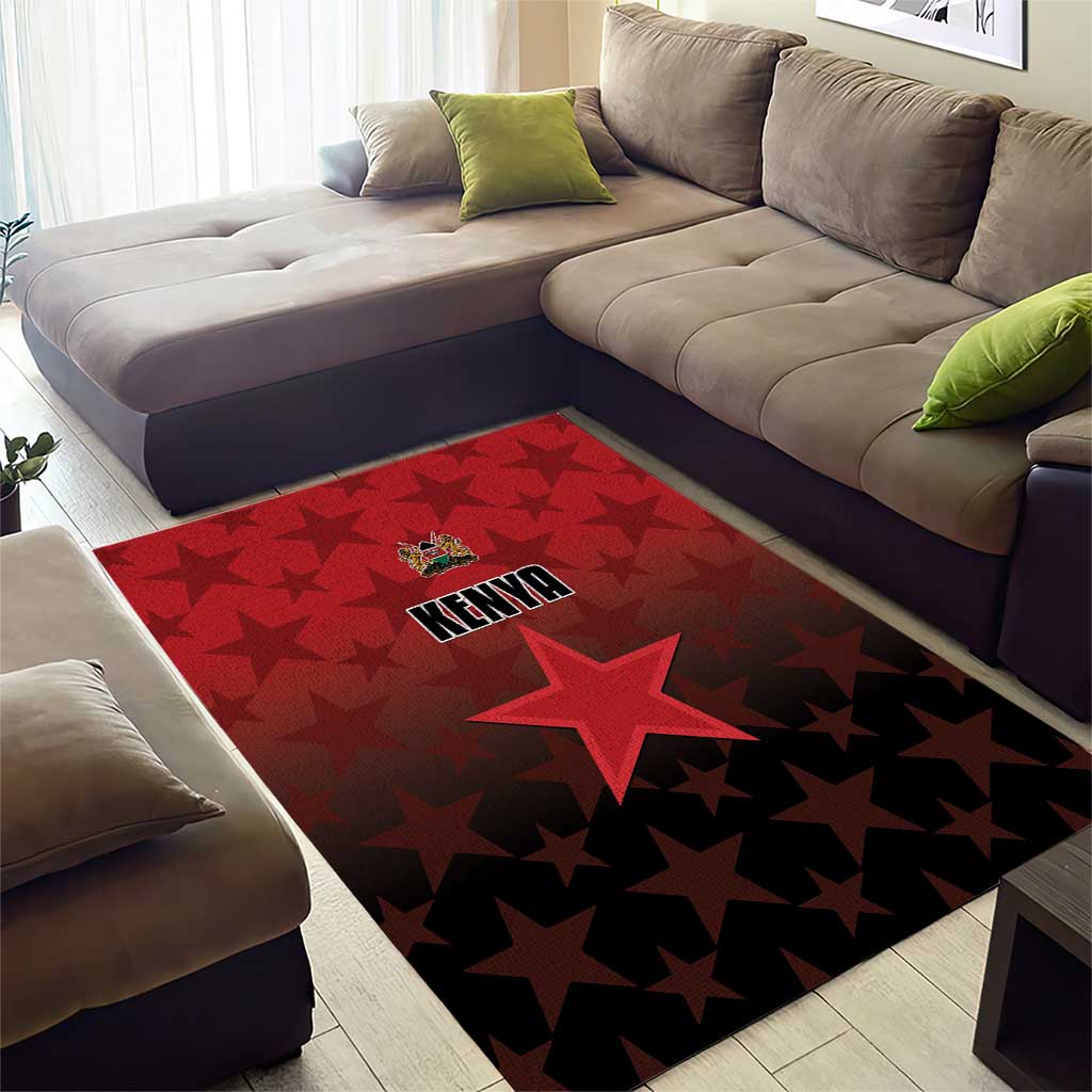 Kenya Football Area Rug Harambee Harambee Stars - Red Jersey LT15