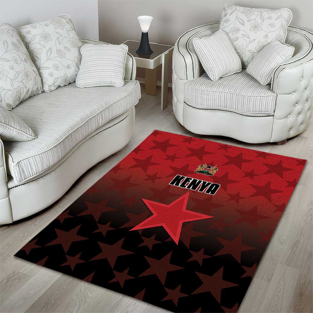 Kenya Football Area Rug Harambee Harambee Stars - Red Jersey LT15