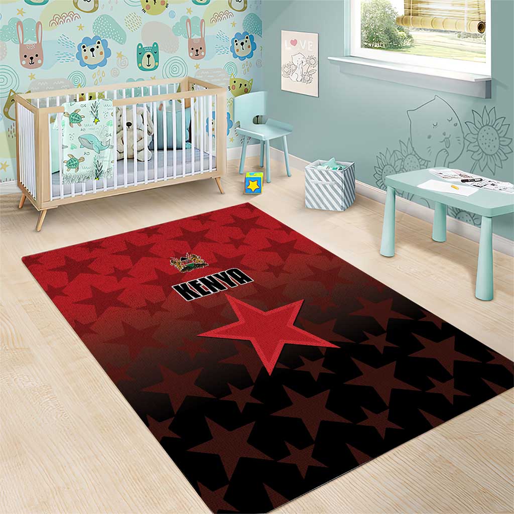 Kenya Football Area Rug Harambee Harambee Stars - Red Jersey LT15