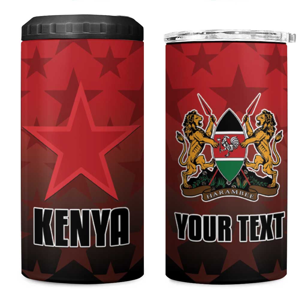 Custom Kenya Football 4 in 1 Can Cooler Tumbler Harambee Harambee Stars - Red Jersey LT15